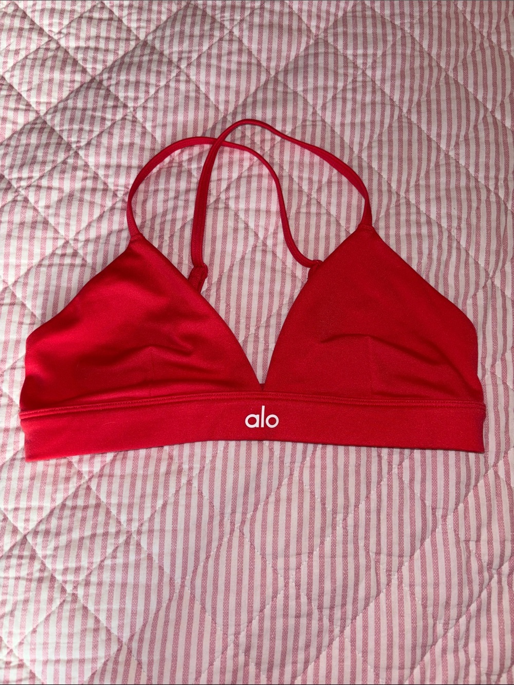 ALO Yoga Red Triangle Top with Double Straps